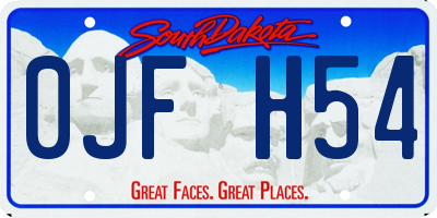 SD license plate 0JFH54