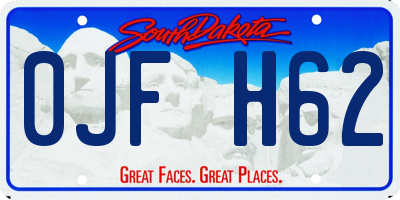 SD license plate 0JFH62