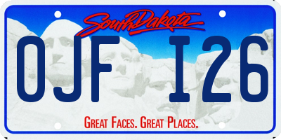 SD license plate 0JFI26