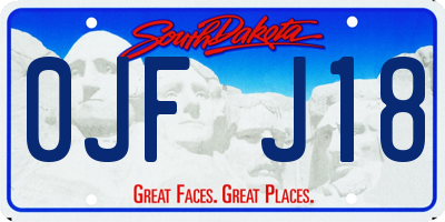 SD license plate 0JFJ18