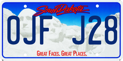 SD license plate 0JFJ28