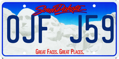 SD license plate 0JFJ59