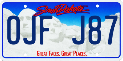 SD license plate 0JFJ87