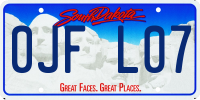 SD license plate 0JFL07
