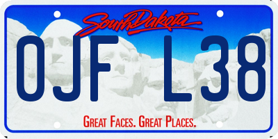 SD license plate 0JFL38