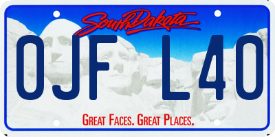 SD license plate 0JFL40