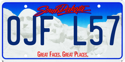 SD license plate 0JFL57