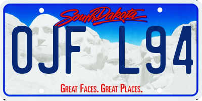 SD license plate 0JFL94