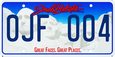 SD license plate 0JFO04