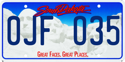 SD license plate 0JFO35