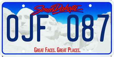 SD license plate 0JFO87