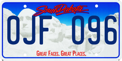 SD license plate 0JFO96