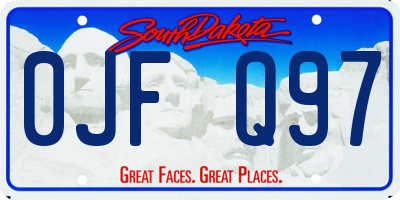 SD license plate 0JFQ97