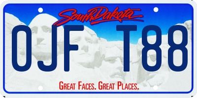 SD license plate 0JFT88