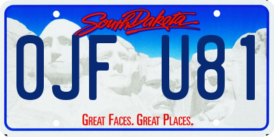 SD license plate 0JFU81