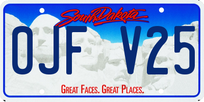 SD license plate 0JFV25