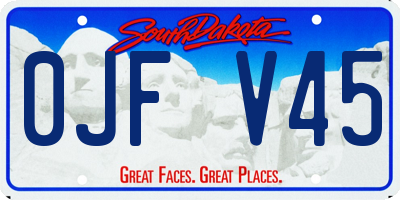 SD license plate 0JFV45