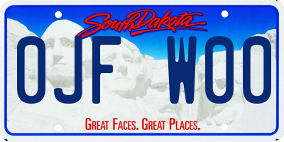 SD license plate 0JFW00