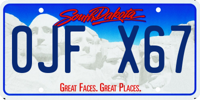 SD license plate 0JFX67