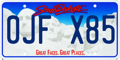 SD license plate 0JFX85