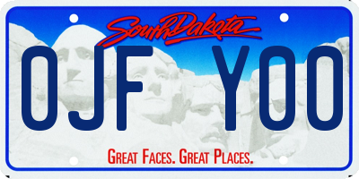 SD license plate 0JFY00