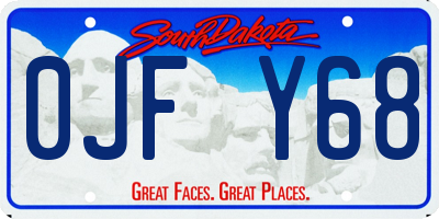 SD license plate 0JFY68