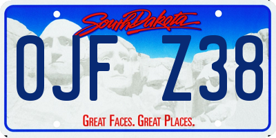 SD license plate 0JFZ38