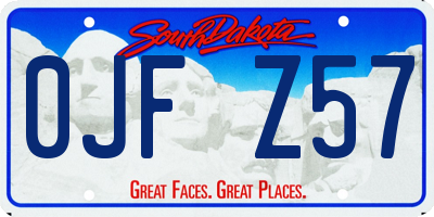 SD license plate 0JFZ57