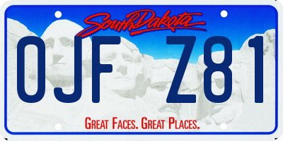 SD license plate 0JFZ81