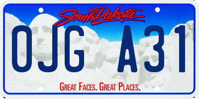 SD license plate 0JGA31