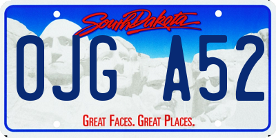 SD license plate 0JGA52