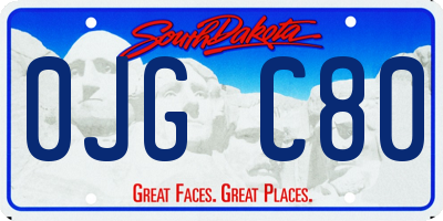 SD license plate 0JGC80