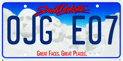 SD license plate 0JGE07