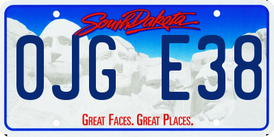 SD license plate 0JGE38