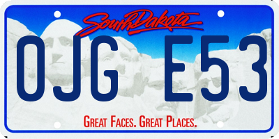 SD license plate 0JGE53