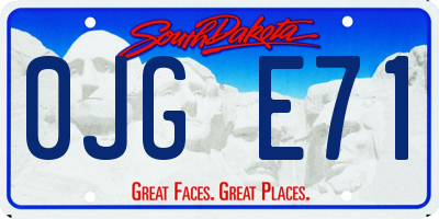 SD license plate 0JGE71