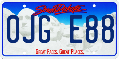 SD license plate 0JGE88