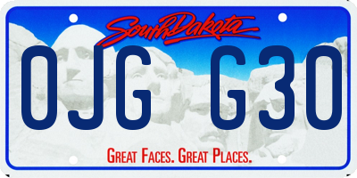 SD license plate 0JGG30