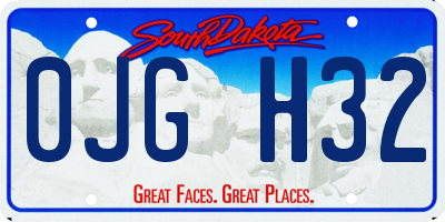 SD license plate 0JGH32