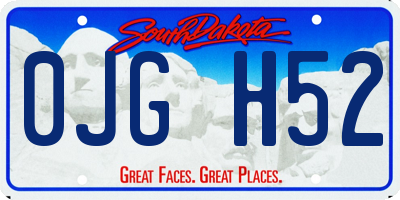 SD license plate 0JGH52