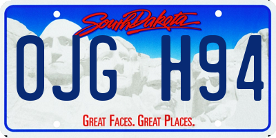 SD license plate 0JGH94