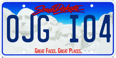 SD license plate 0JGI04