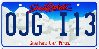 SD license plate 0JGI13
