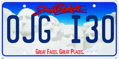 SD license plate 0JGI30