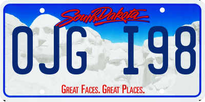 SD license plate 0JGI98