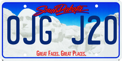 SD license plate 0JGJ20