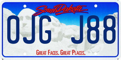SD license plate 0JGJ88