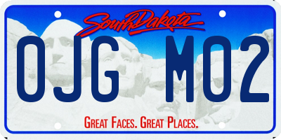SD license plate 0JGM02