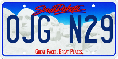 SD license plate 0JGN29