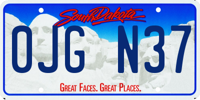 SD license plate 0JGN37